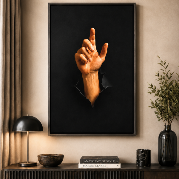 Yön Sınırı Aşan İşaret kavramsal el posteri StudioMazart